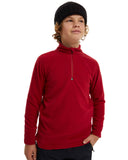 BOYS MICROFLEECE 1/4 ZIP - RIO RED